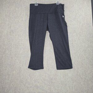 RBX Womens Activewear Yoga Leggings High-Waist Capri Workout Pants Dark Gray